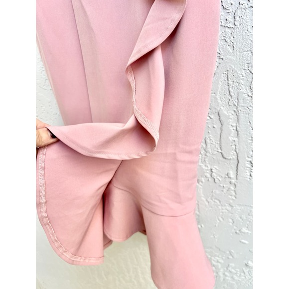 NWOT About Us Asymmetrical Ruffle Trim Dominique Midi Dress Mauve Women Size XS - Picture 4 of 7